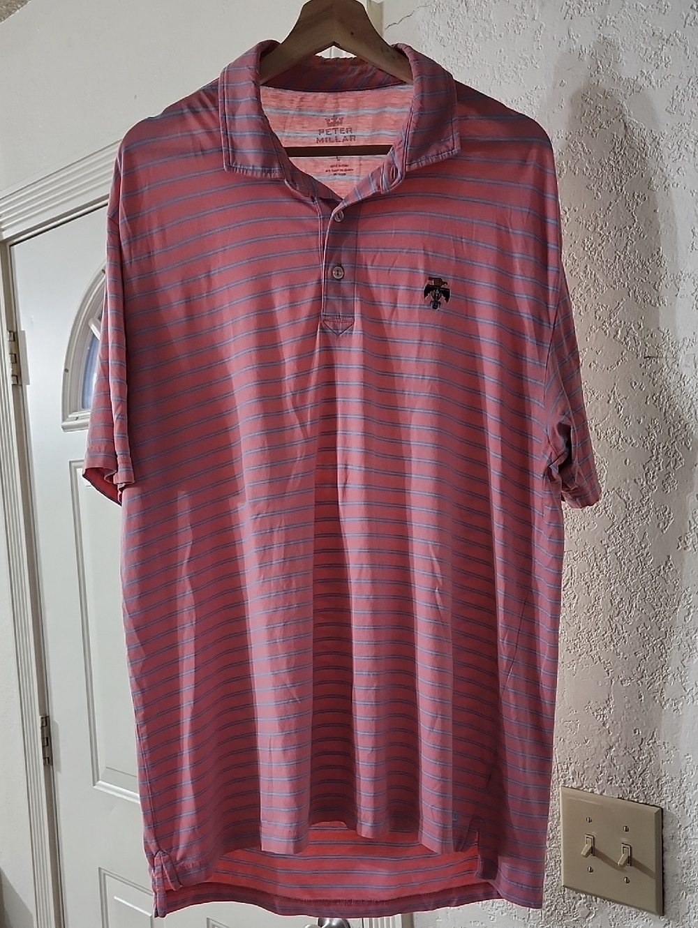 Peter Millar Seaside Golf Gasparilla Skull Polo Shirt Sz L Preppy Golf Active